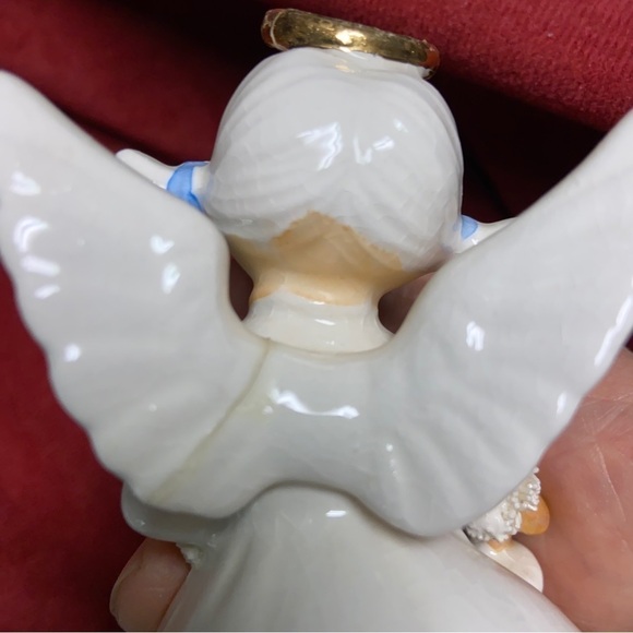 LEFTON Porcelain Figurine Is A Highly Collectible Birthday Angel With Gold Halo. - Picture 6 of 8